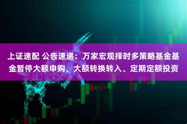 上证速配 公告速递：万家宏观择时多策略基金基金暂停大额申购、大额转换转入、定期定额投资